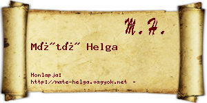 Máté Helga névjegykártya